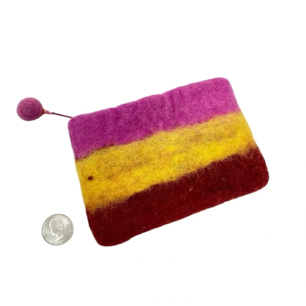 Felted Wool Hand Made Nepal Zipper Pouch🔥 - Picture 8 of 8